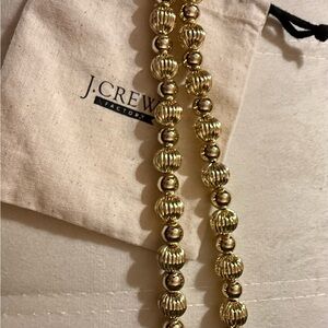 J. Crew Gold Textured Bead Necklace